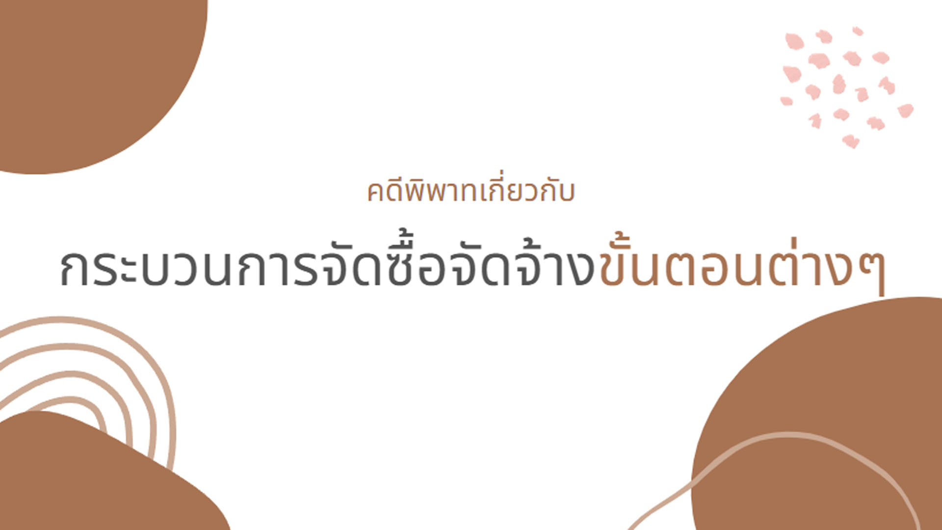 คดีพิพาทเกี่ยวกับกระบวนการจัดซื้อจัดจ้างขั้นตอนต่างๆ OAC118